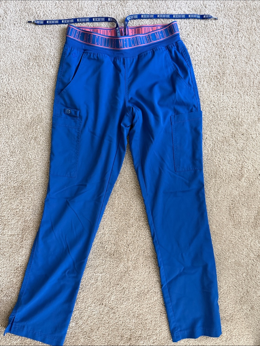 Med Couture Women's Cobalt Blue Cargo Scrub Pants